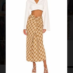 The Avril Midi Skirt - Ochre Multi